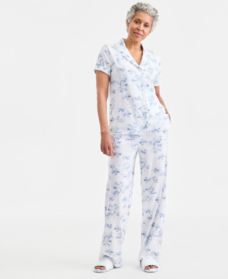 Women's Cotton Printed Short-Sleeve Pajama Set