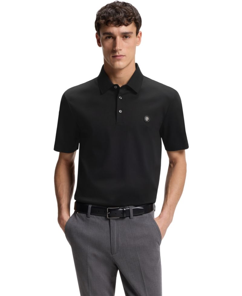 Men's Mercerised Cotton Monogram Regular-Fit Polo Shirt