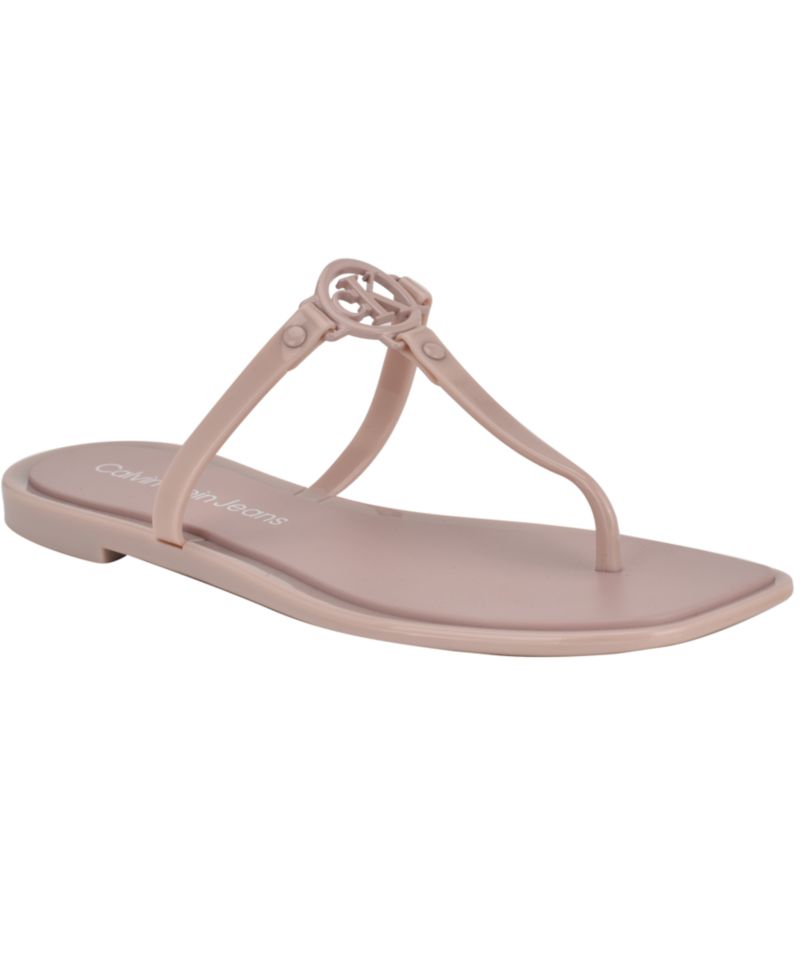 Women's Edhen Logo T-Strap Flat Jelly Sandals