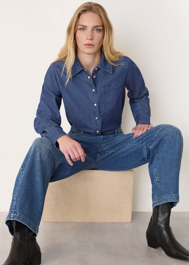 Women's Pocket Detail Cotton Shirt
