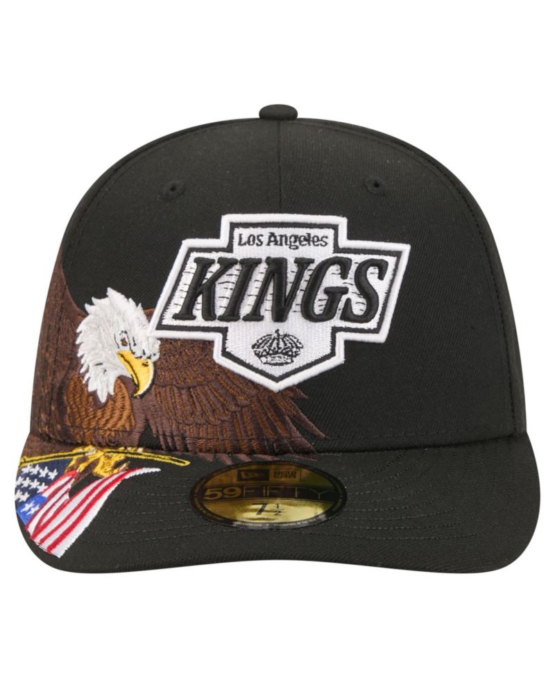 Men's Black Los Angeles Kings Freedom Pre-Curved 59FIFTY Fitted Hat