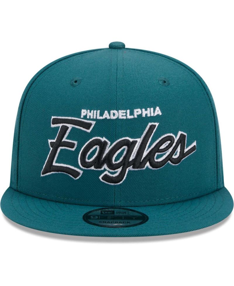 Men's Midnight Green Philadelphia Eagles Main Script 9FIFTY Snapback Hat