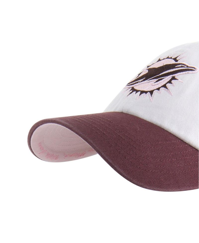 Men's and Women's Stone/Burgundy Miami Dolphins Love Letter Clean Up Adjustable Hat