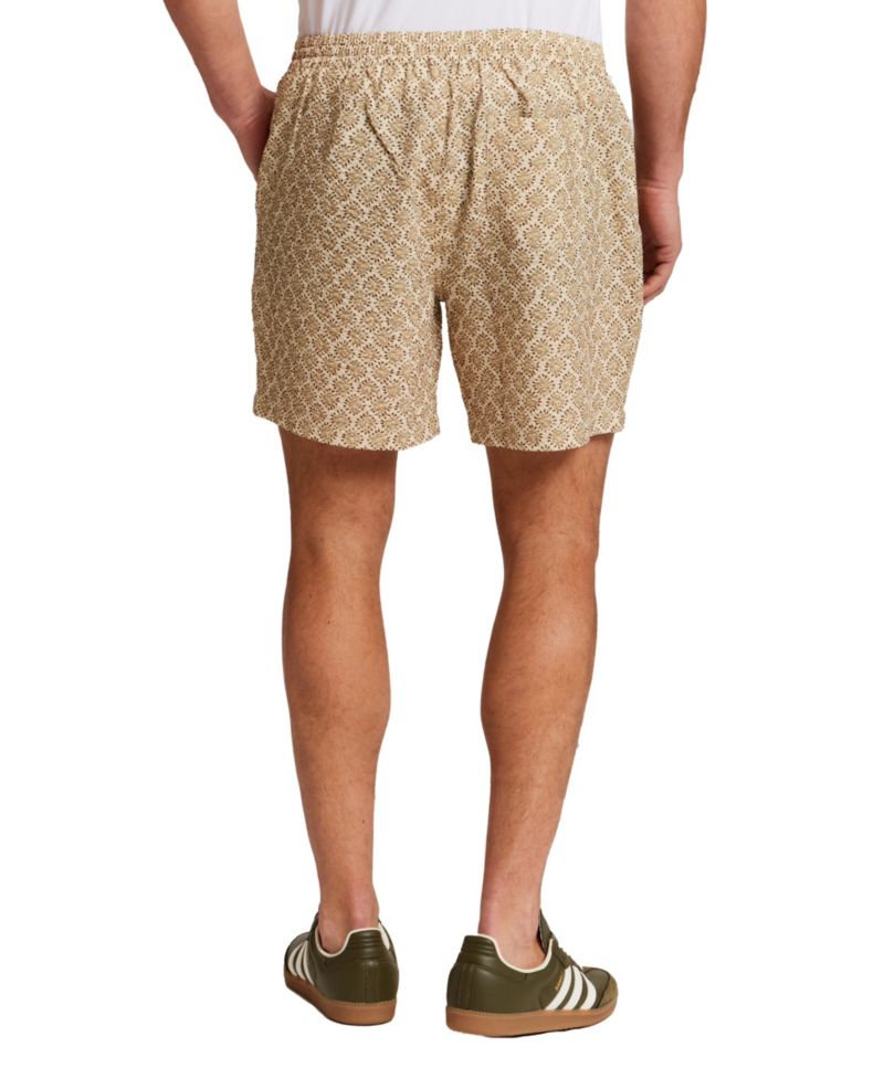 Men's Drawstring Medallion Print Seersucker Shorts