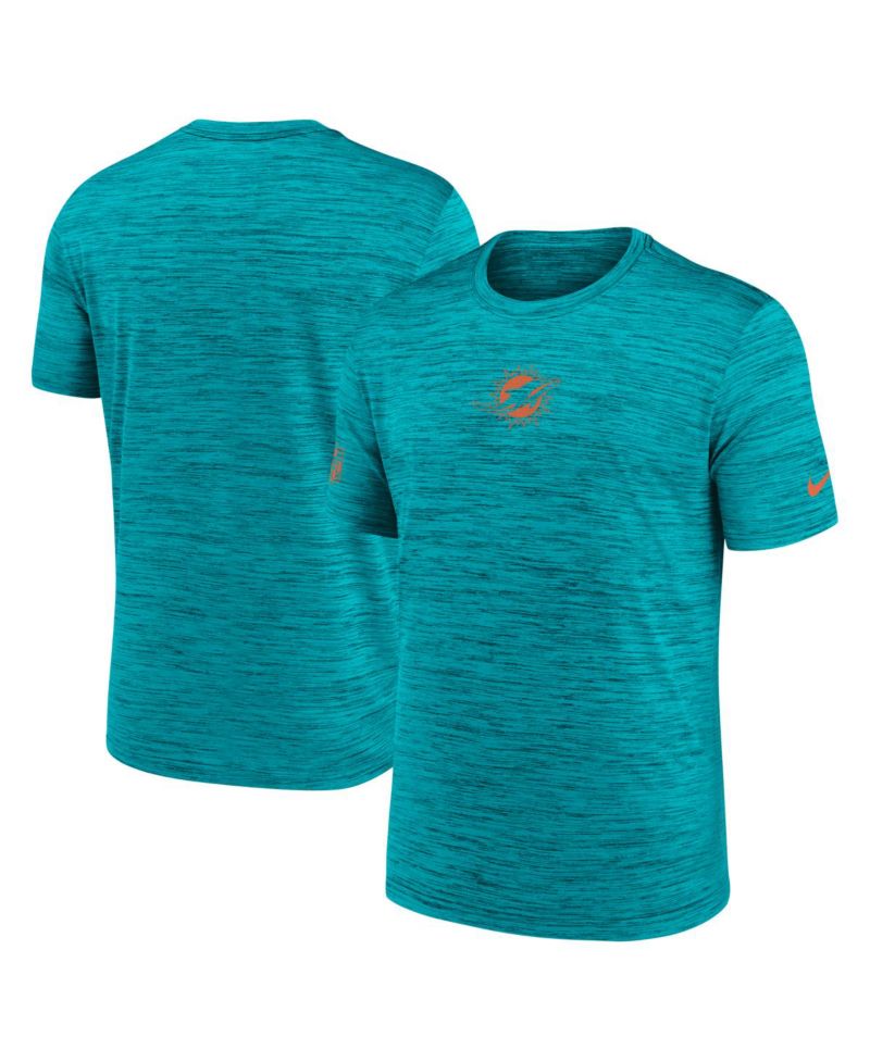 Men's Aqua Miami Dolphins Big & Tall Sideline Velocity Performance T-Shirt
