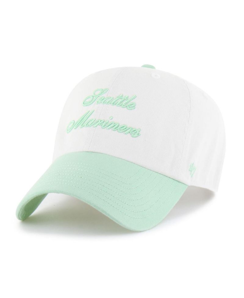 Women's White/Green Seattle Mariners Gelato Two-Tone Clean Up Adjustable Hat
