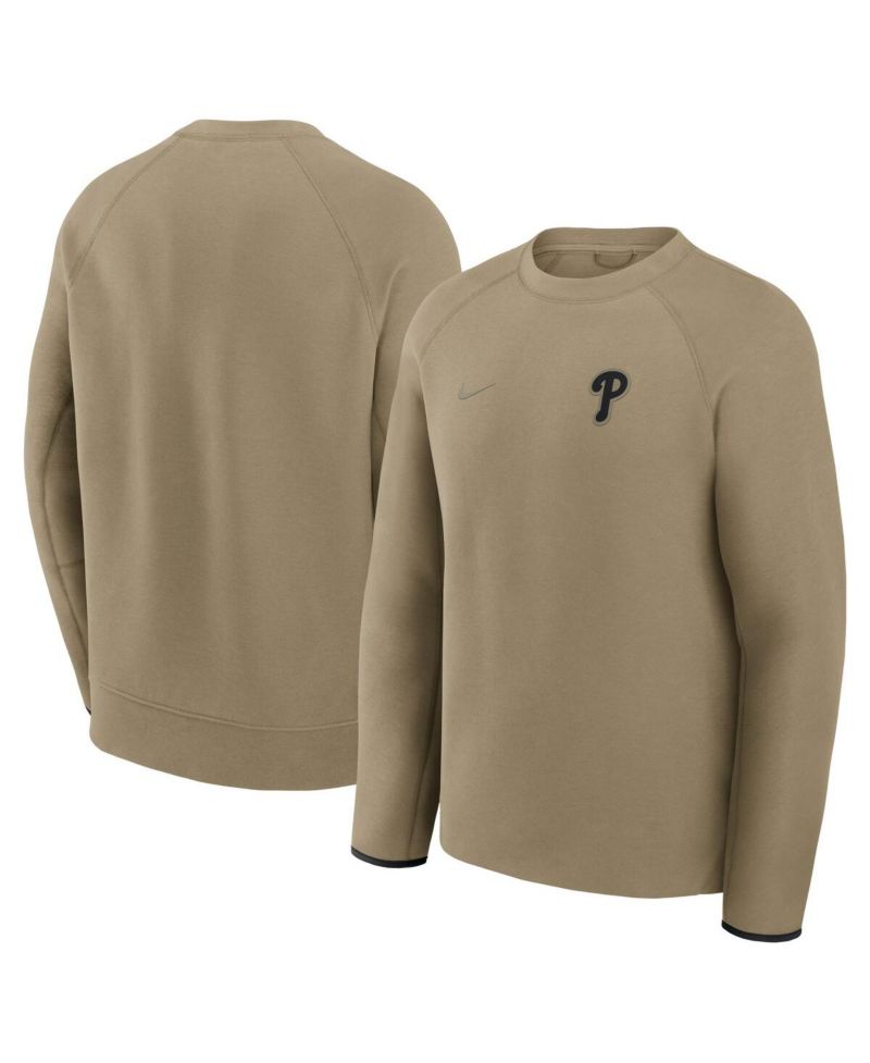 Men's Olive Philadelphia Phillies Tech Fleece Raglan Sweatshirt