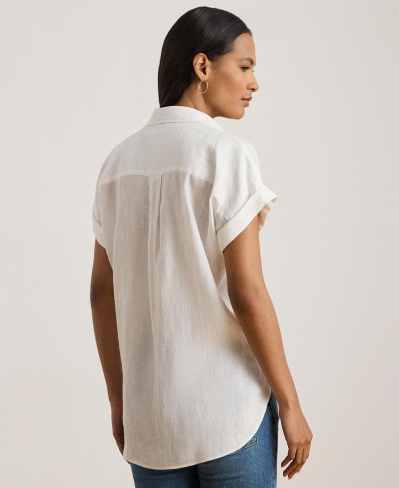 Dolman-Sleeve 100% Linen Shirt
