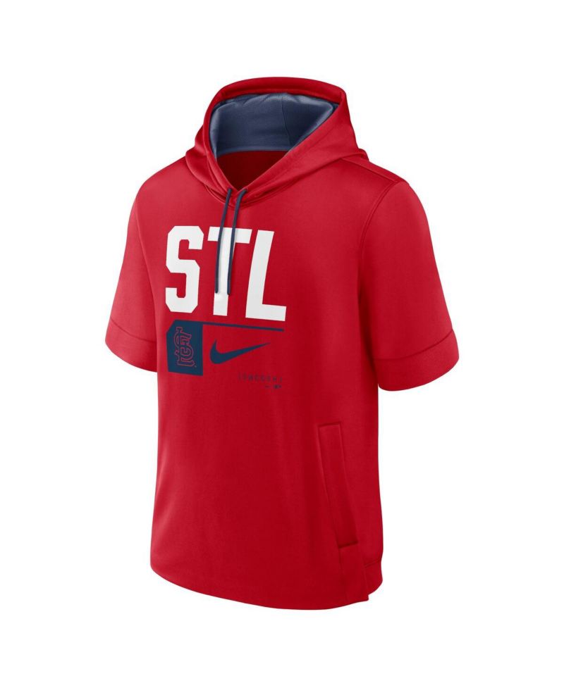 Men's Red St. Louis Cardinals Tri Code Lockup Short Sleeve Pullover Hoodie