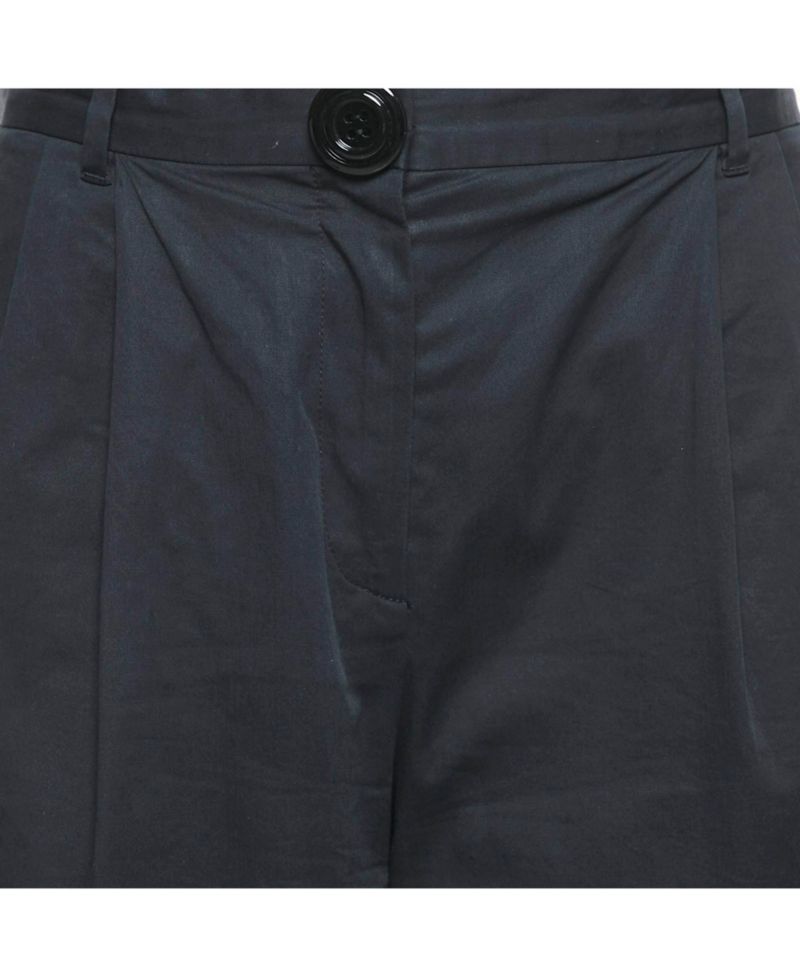 Women's Cotton Button Detail Straight Leg Trousers