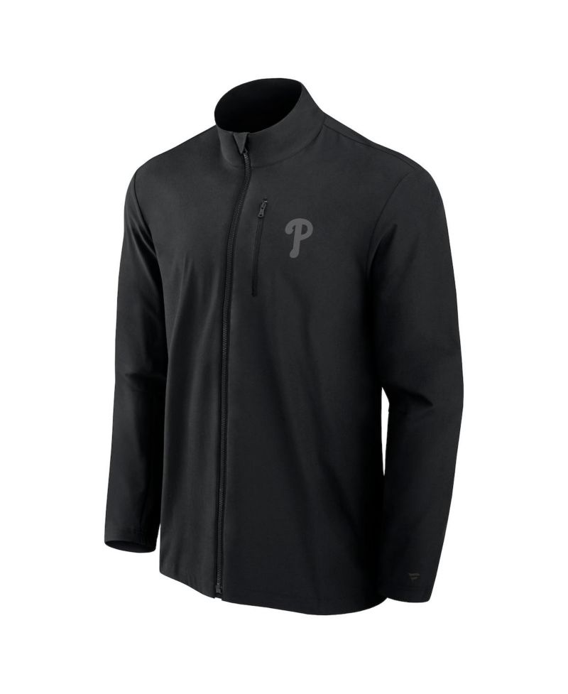 Men's Black Philadelphia Phillies Front Office Woven Full-Zip Jacket