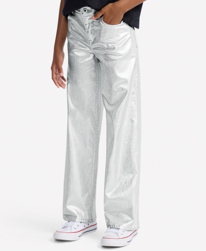 Girls Shine High Rise Wide Leg Jeans