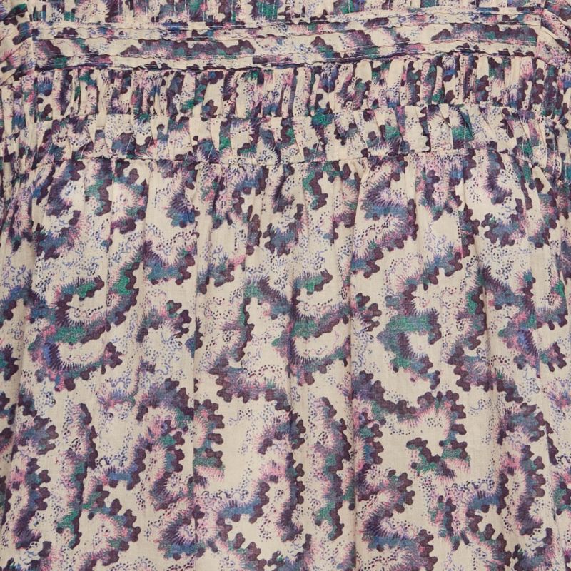 Women's Etoile Multicolor Printed Cotton Ruffled Ilayona Top