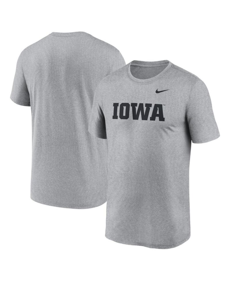 Men's Heather Gray Iowa Hawkeyes Primetime Legend Wordmark T-Shirt