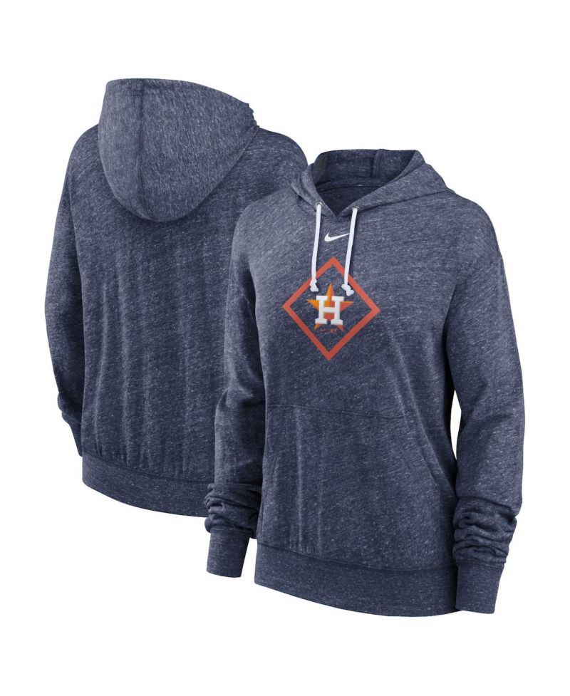 Women's Navy Houston Astros Diamond Icon Gym Vintage-Like Pullover Hoodie