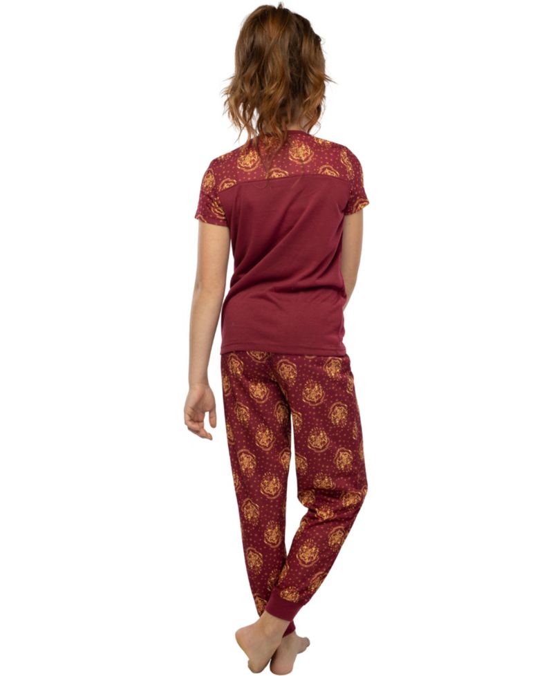 Short Sleeve Hogwarts Girls' 2-Piece Athletic Jogger Pant Kids Pajama Set