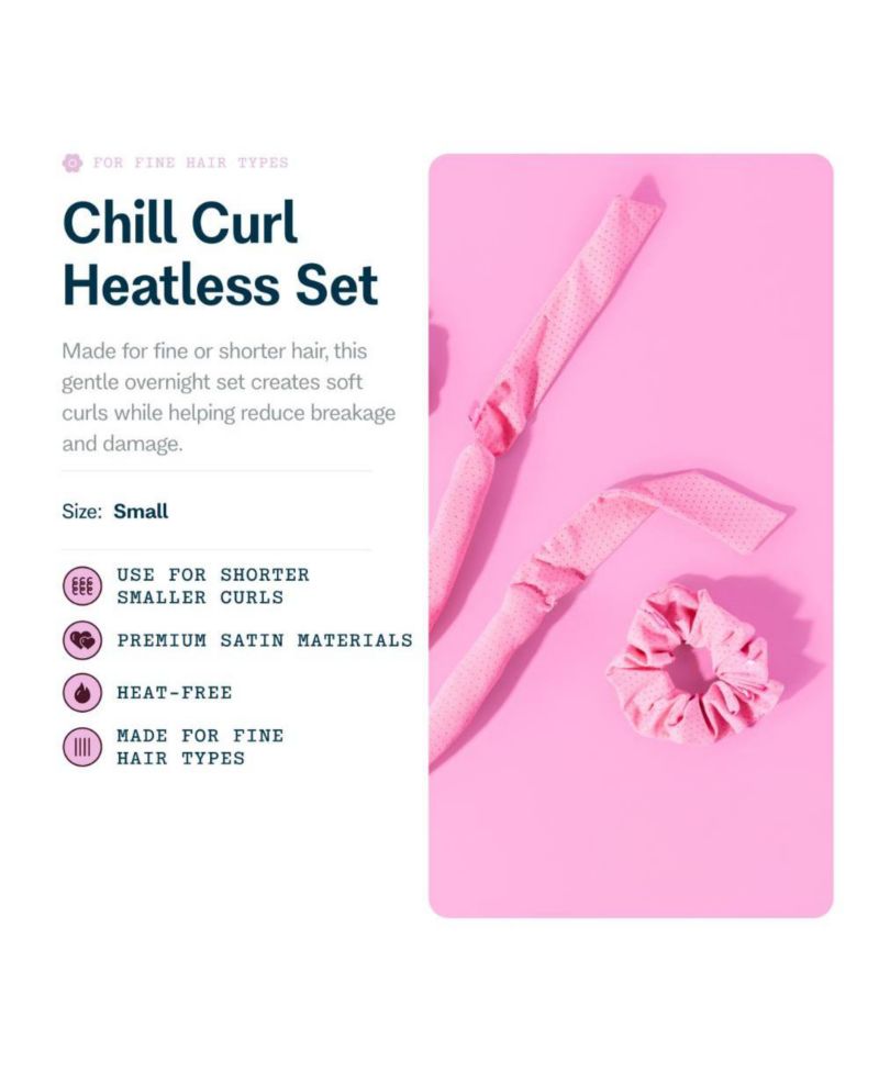 Chill Curl Heatless Styling Set Gentle and Breatable Hair Rods for Overnight Curls Fine Hair, 4 Count