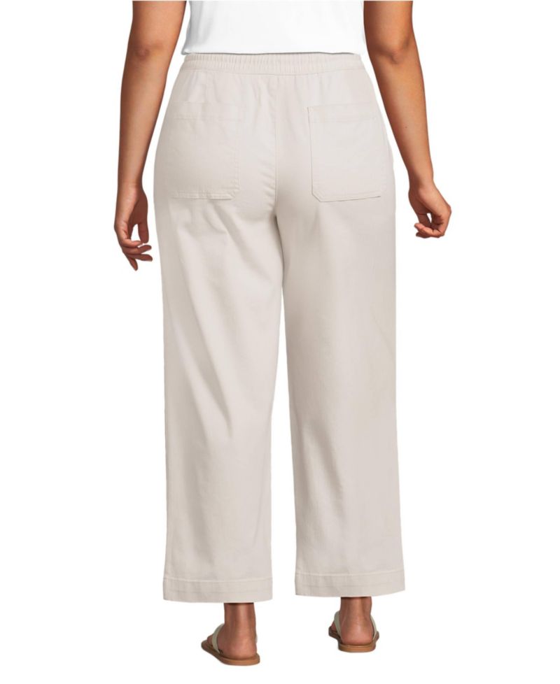 Women's Herringbone Chino High Rise Relaxed Straight Drawstring Ankle Pants