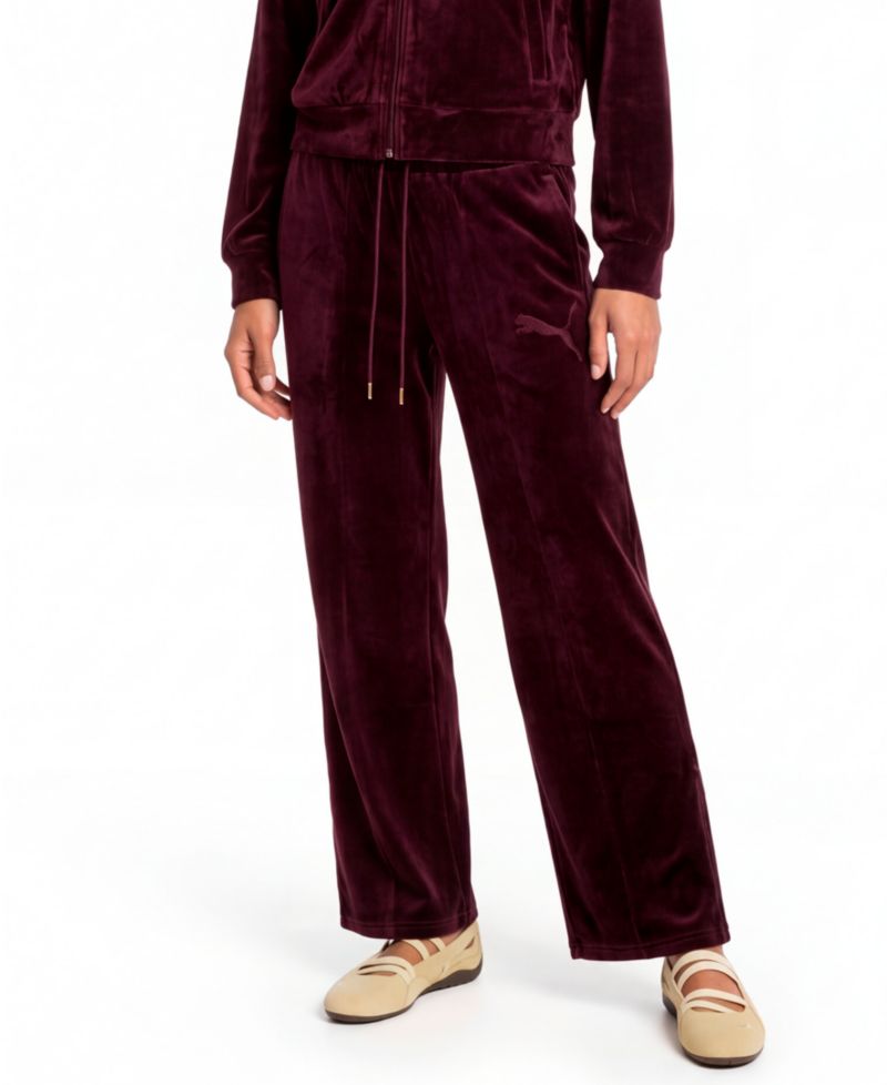 Women's Ess Elevated Comfort Velour Straight-Leg Pants