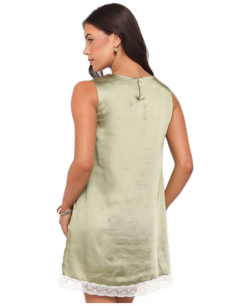Women's Gretel High-Neckline Lace-Trim Mini Dress