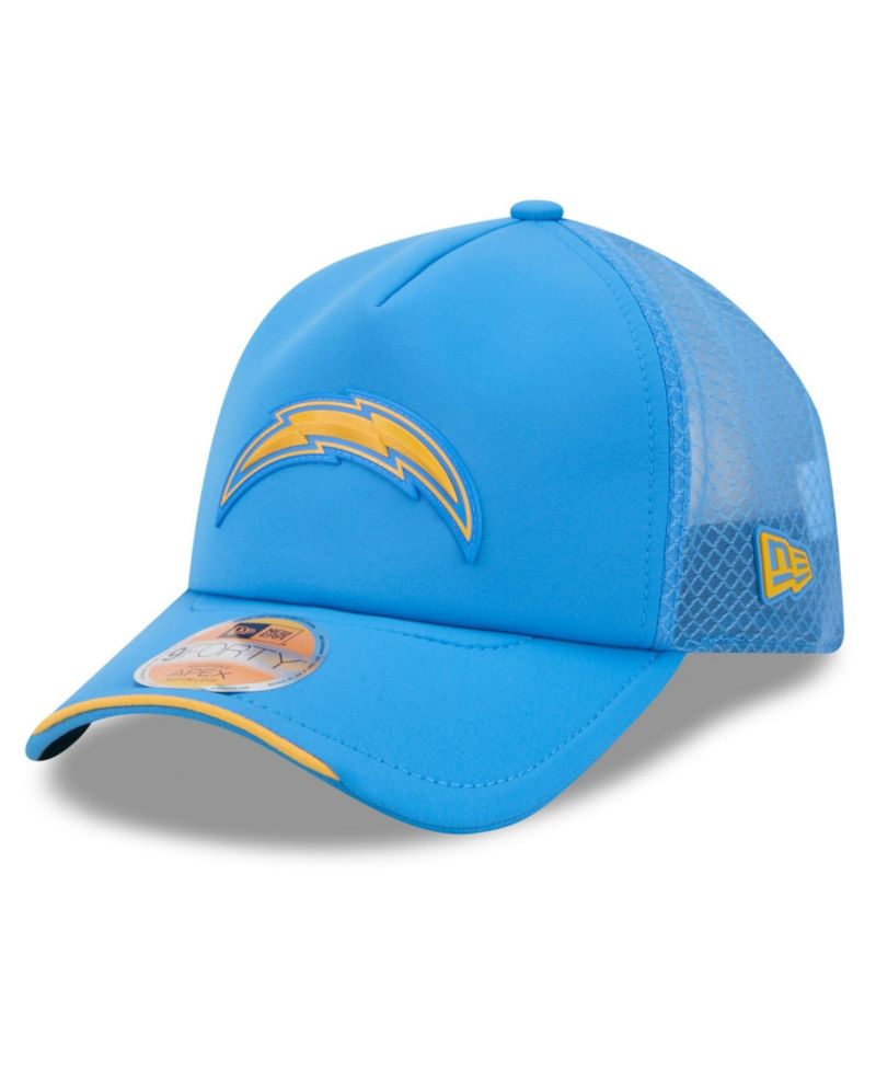Men's Powder Blue Los Angeles Chargers 2026 Sideline Apex 9FORTY Adjustable Trucker Hat