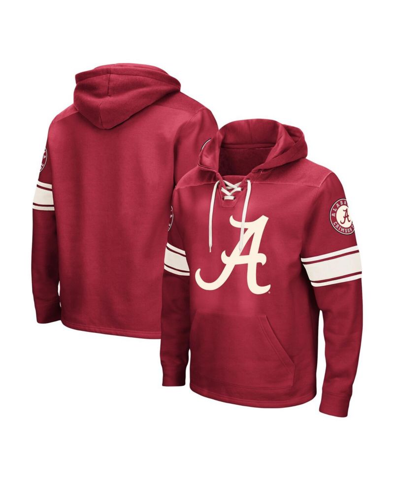Men's Crimson Alabama Crimson Tide Big and Tall Hockey Lace-Up Pullover Hoodie