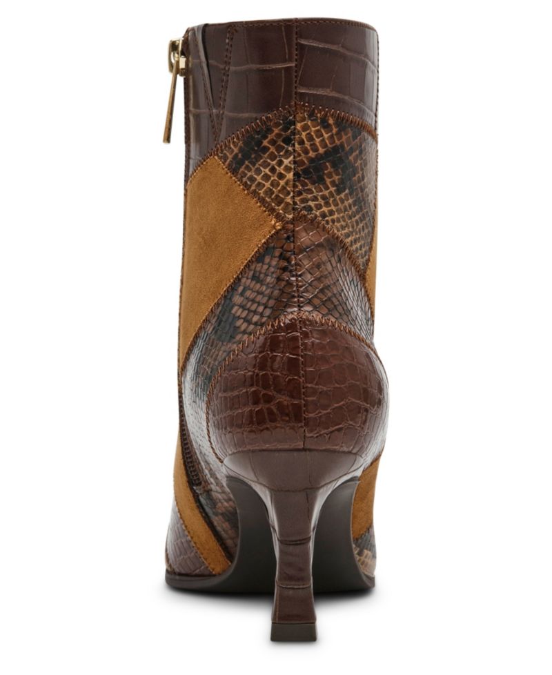 Women's Cosia Patchwork Pointed Toe Heeled Dress Booties