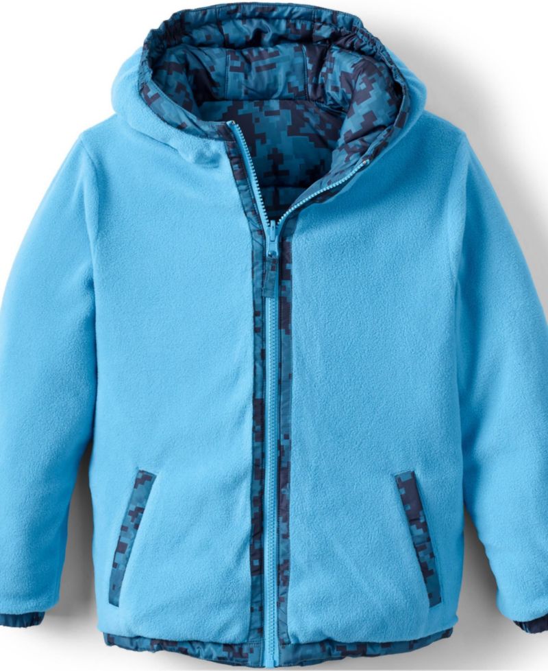 Boys Reversible Fleece Puffer Hooded Jacket