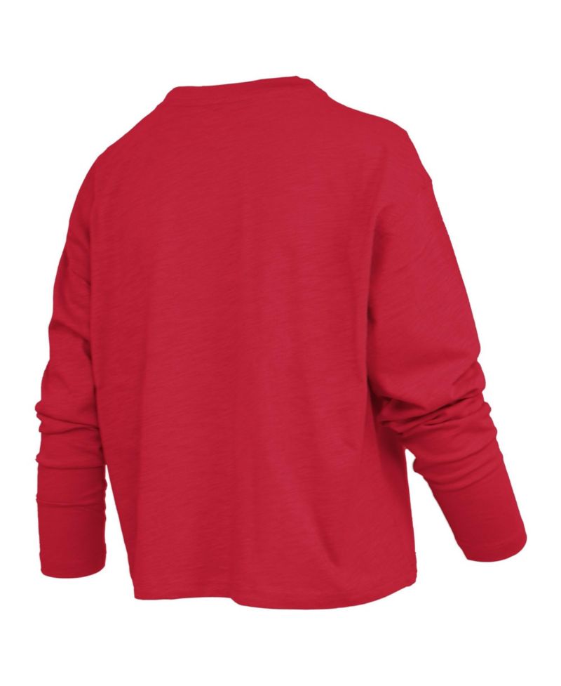 Women's Nebraska Huskers Motley Boxy Waist-Length Long-Sleeve T-Shirt