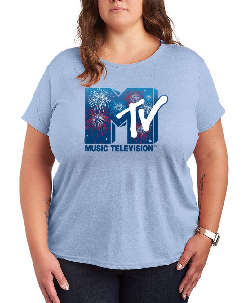 Plus Size MTV Fireworks Logo Short-Sleeve Graphic T-Shirt