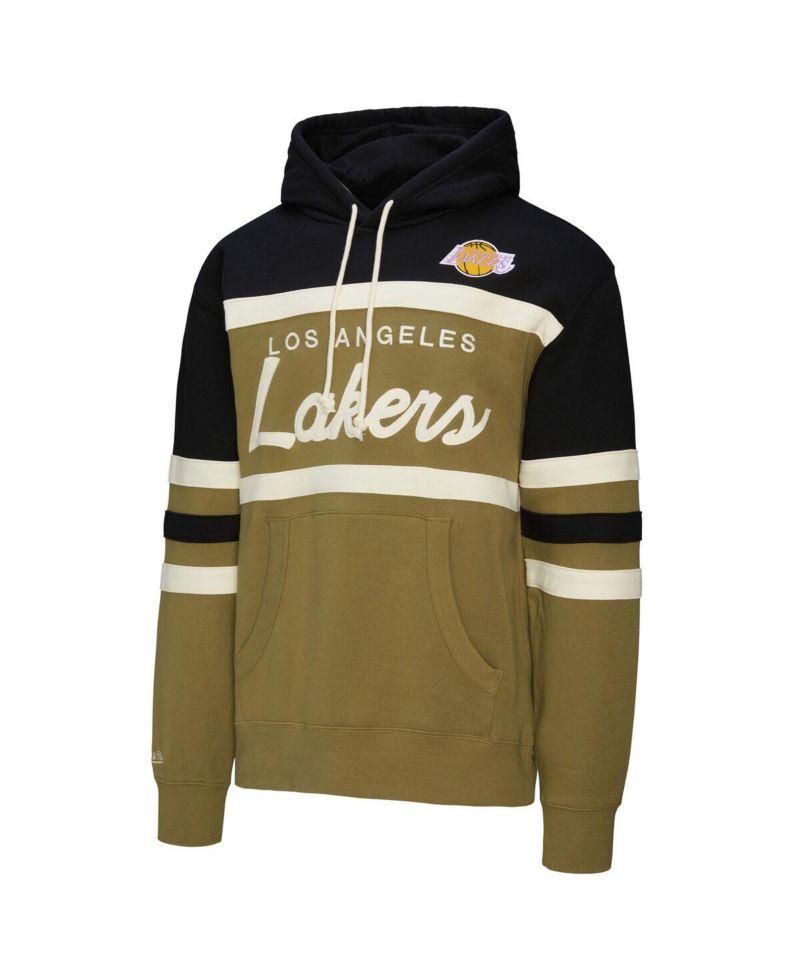 Men's Olive/Black Los Angeles Lakers Double Clutch Head Coach Hoodie