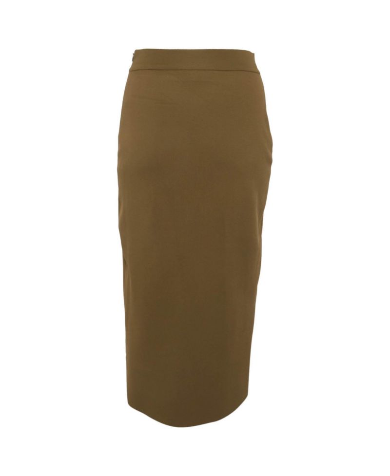 Women's Stretch Knit Asymmetric Ruffle Midi Skirt