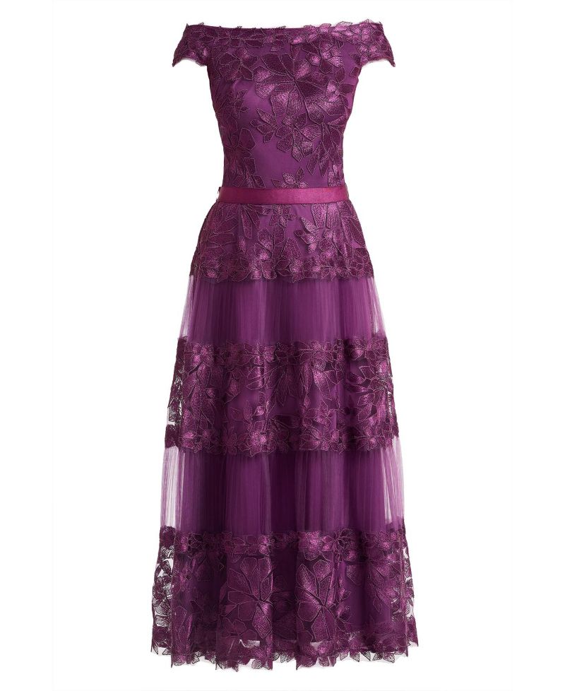 Women's Adriane Floral Embroidered Tea-Length Dress
