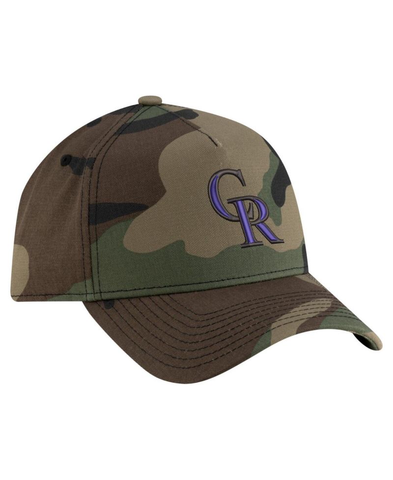 Men's Camo Colorado Rockies Woodland Team Pop 9FORTY A-Frame Adjustable Hat