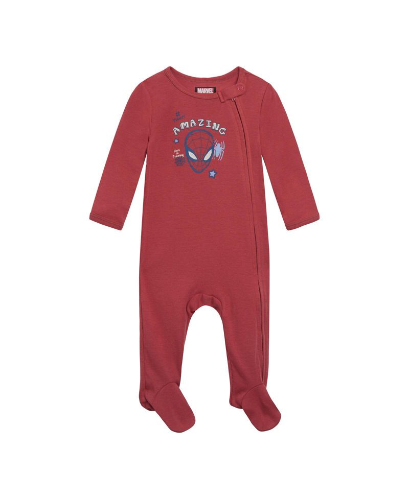 Baby Boys Marvel 2 Pack Zip Up Sleep N' Play Coveralls