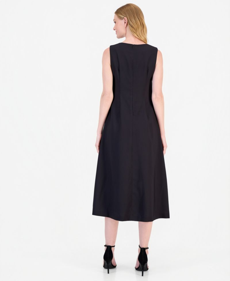 Women's Floral A-Line Sleeveless Midi Dress