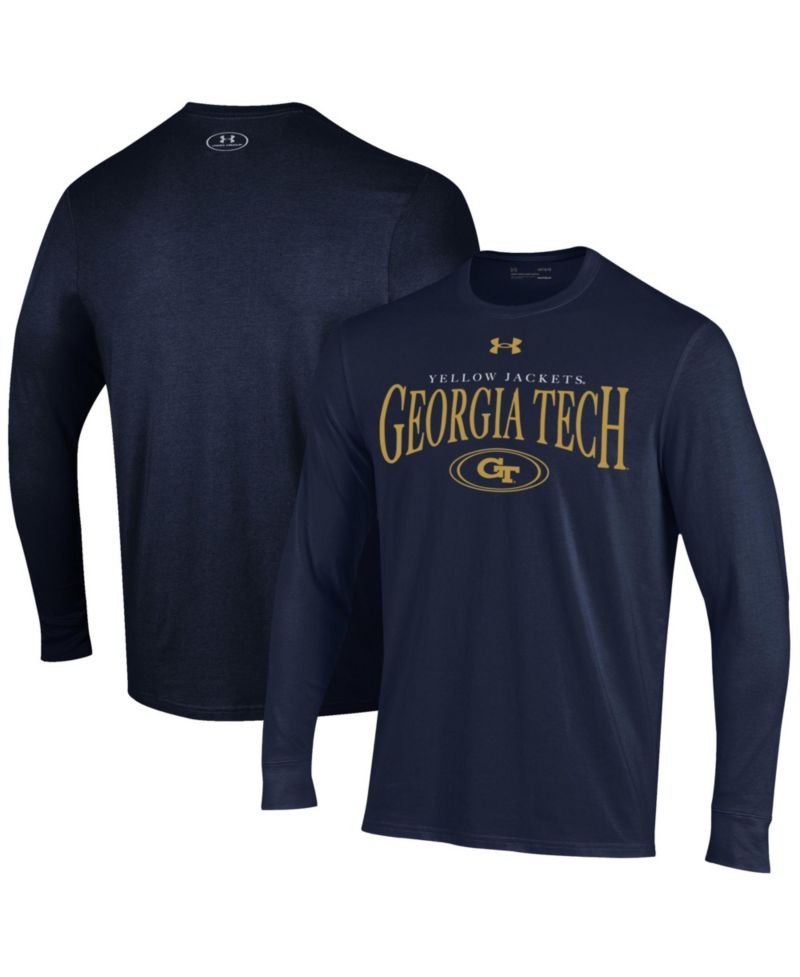 Men's Georgia Tech Yellow Jackets Screen Print Graphics Long Sleeve T-Shirt