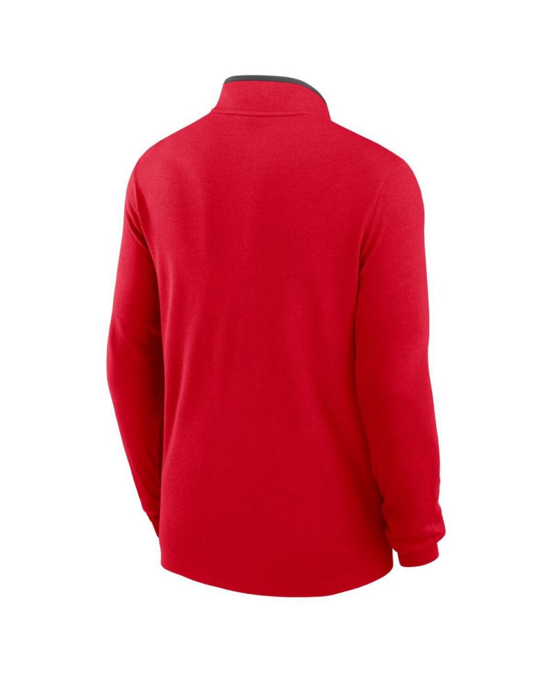 Men's Scarlet Ohio State Buckeyes Courtside Victory Dri-FIT Half-Zip Pullover Sweatshirt
