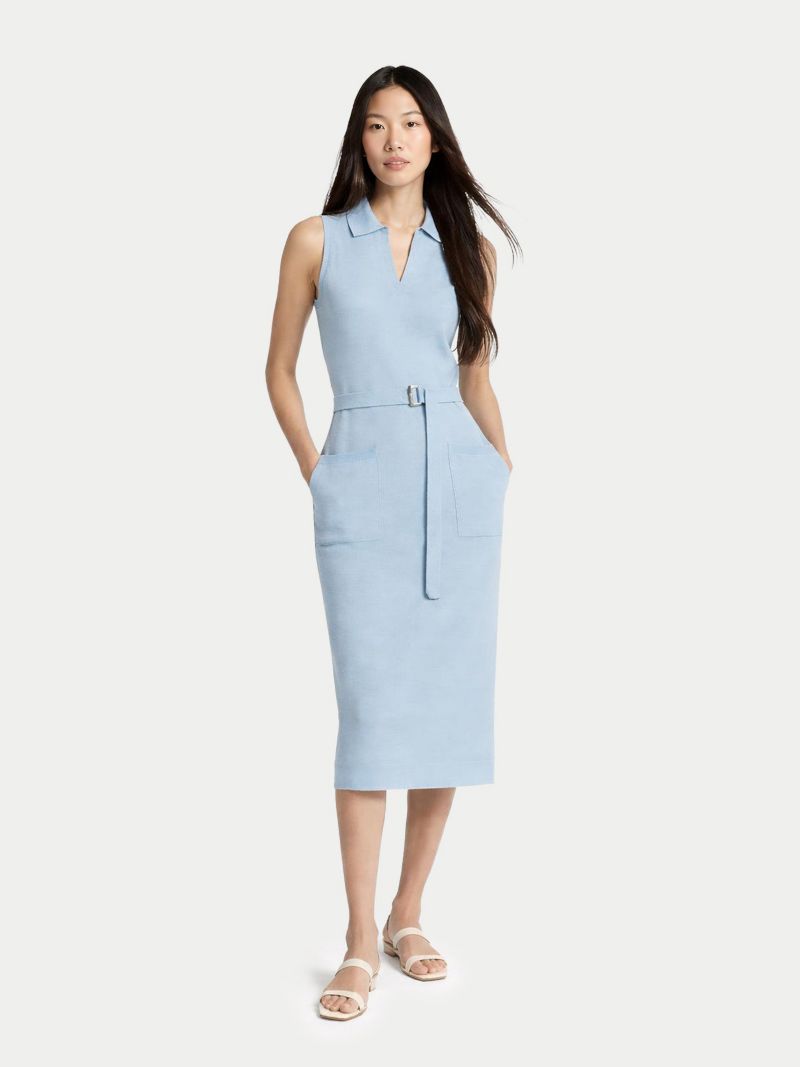 Women's Sleeveless Silk Cashmere Polo Dress