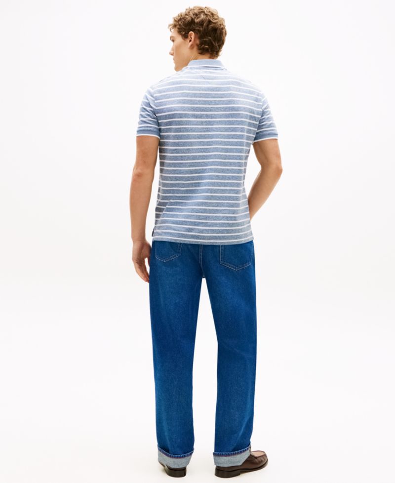 Men's Regular-Fit Tipped Linen Polo Shirt