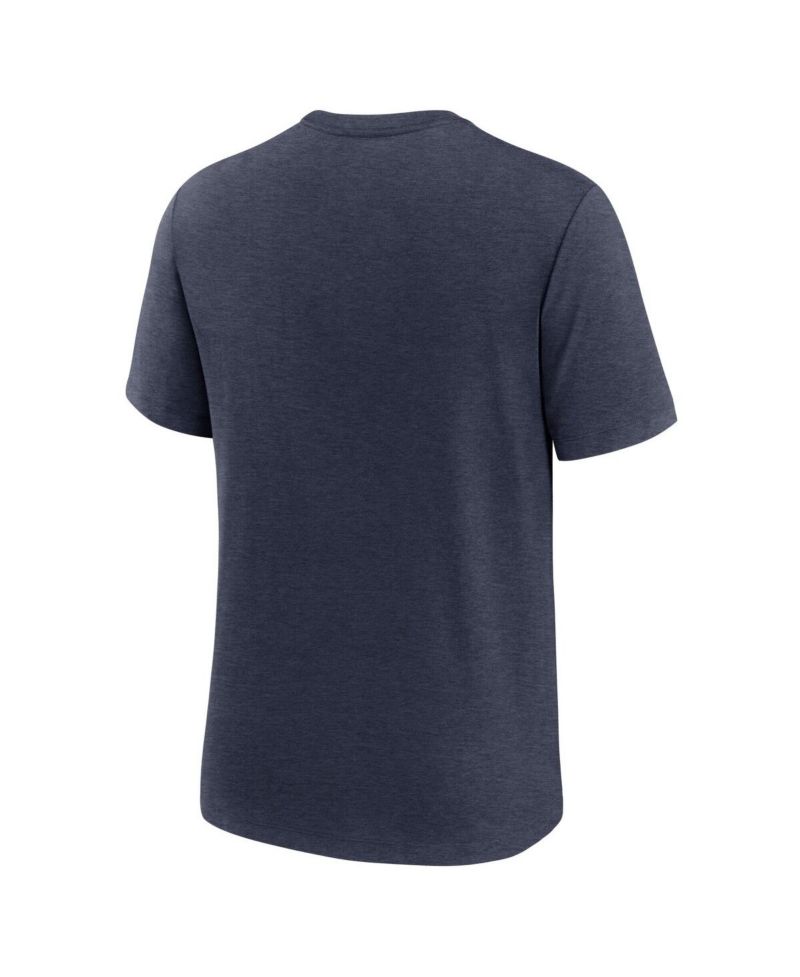 Men's Heather Navy Chicago Bears Long Pass Tri-Blend T-Shirt