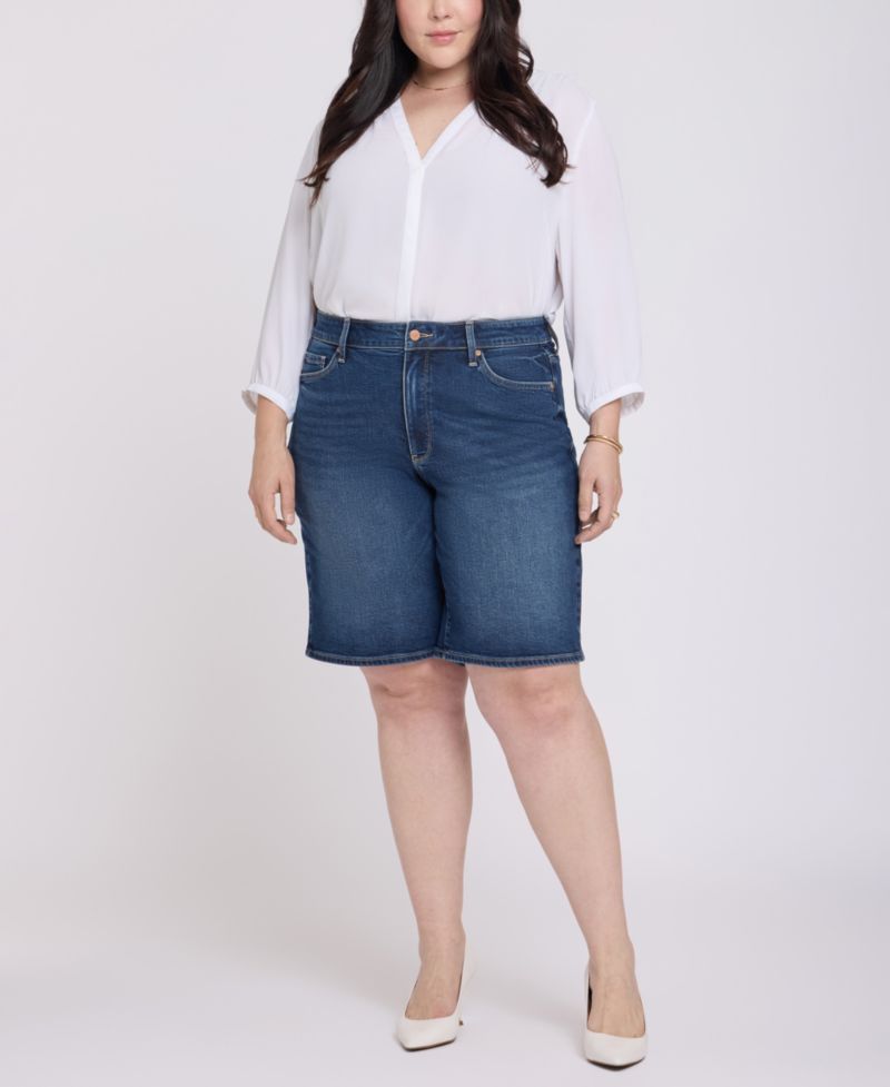 Plus Size Lilly Mid-Rise Shorts with Lift Tuck Technology