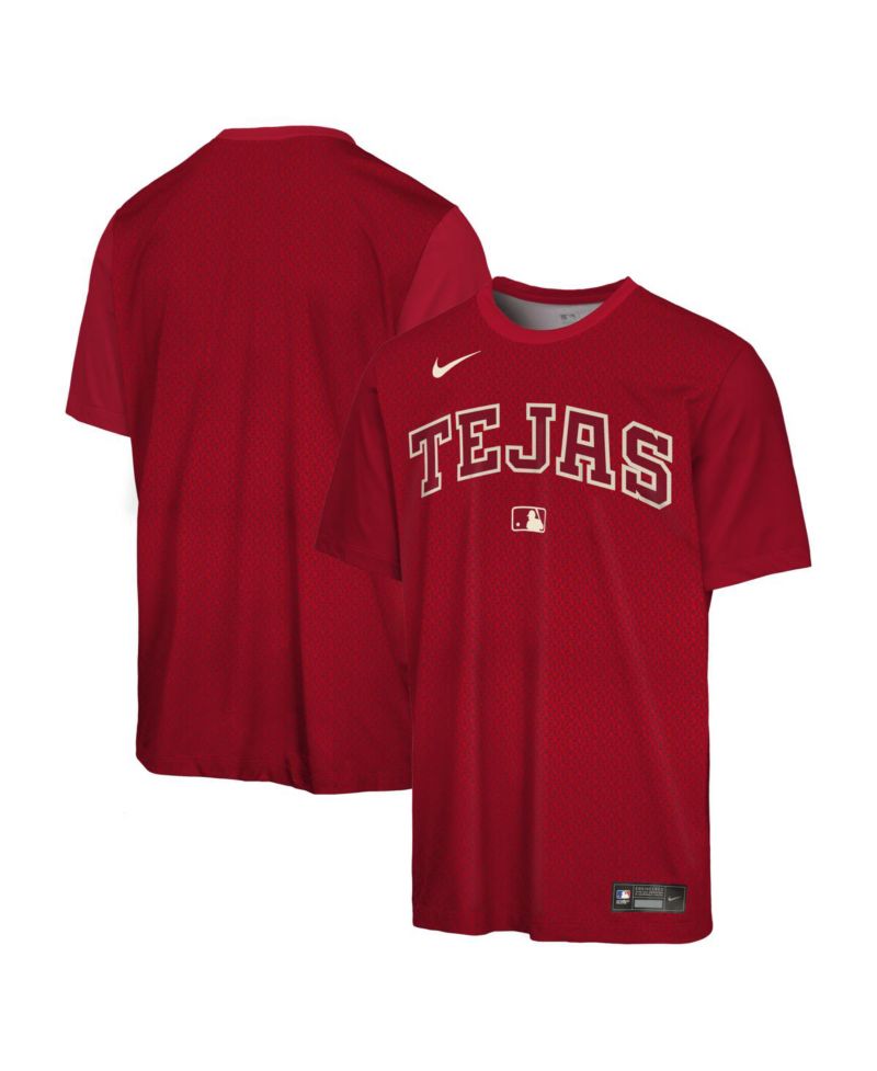 Big Boys and Girls Red Texas Rangers 2026 City Connect Authentic Collection Velocity Dri-FIT T-Shirt
