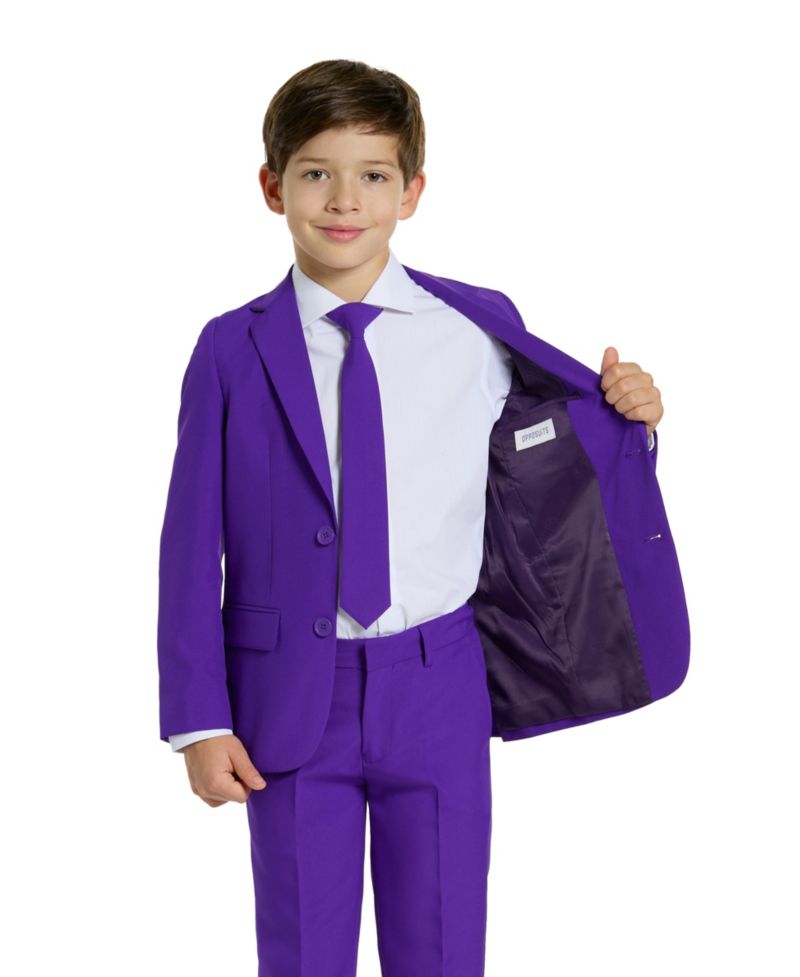 Toddler and Little Boys Purple Prince 3Pc Suit