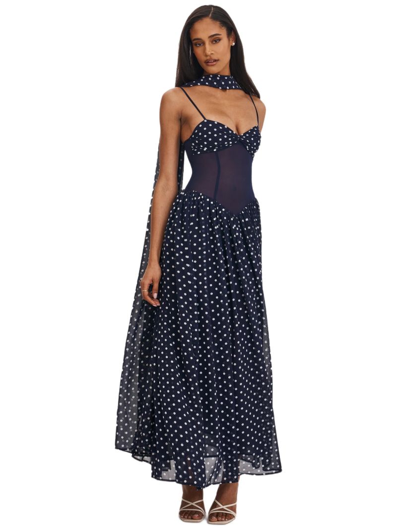 Women's Juliette Polka Dot Chiffon Maxi Dress