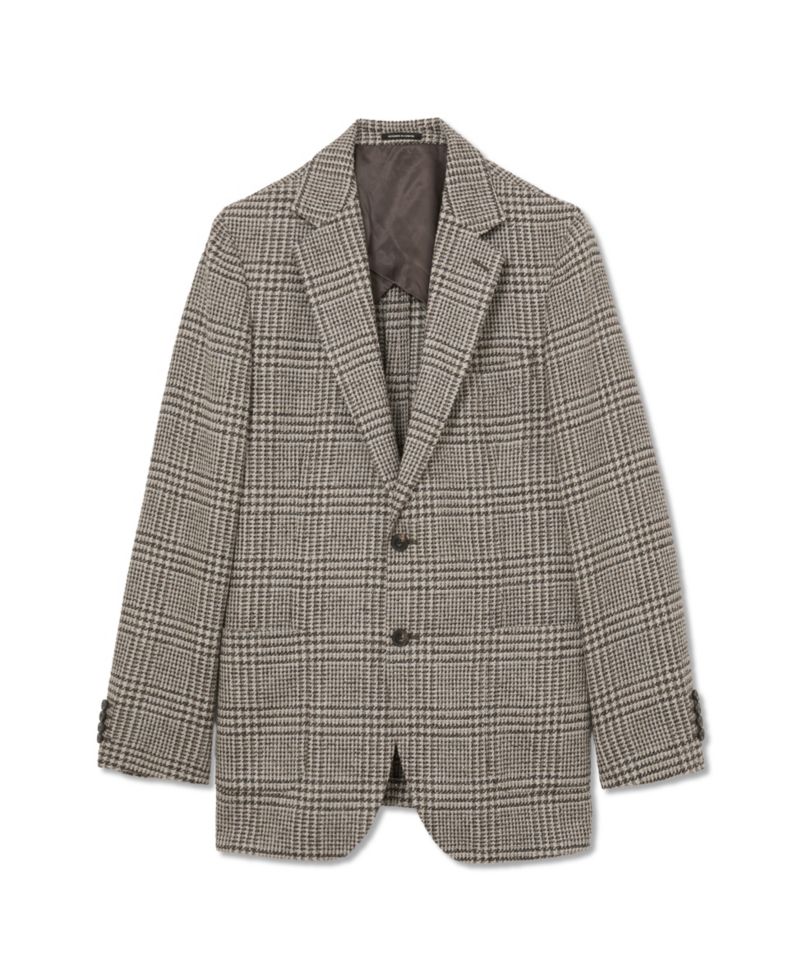 Men's Tuscan Wool-Blend Houndstooth Single-Breasted Coat
