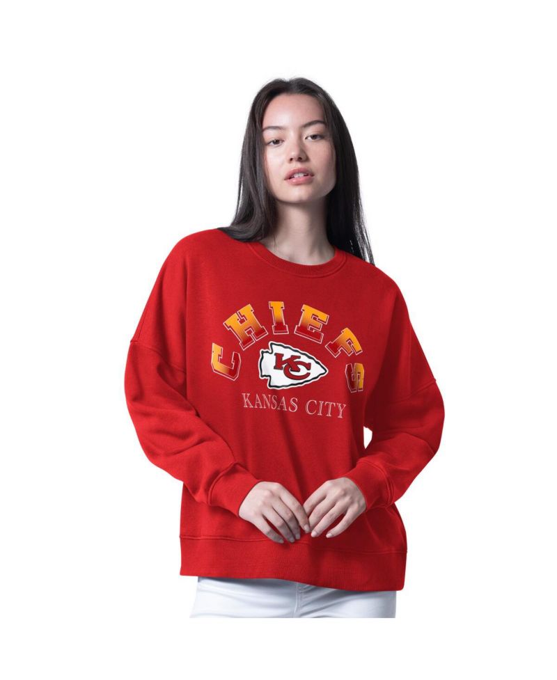 Women's Red Kansas City Chiefs Oversized Feud Sweatshirt