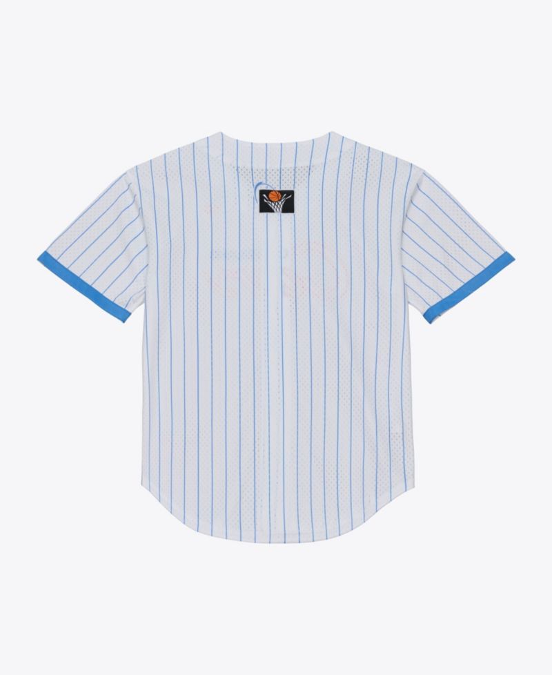 Men's White Cleveland Cavaliers Head Coach Pinstripe Mesh Full-Button Baseball Jersey