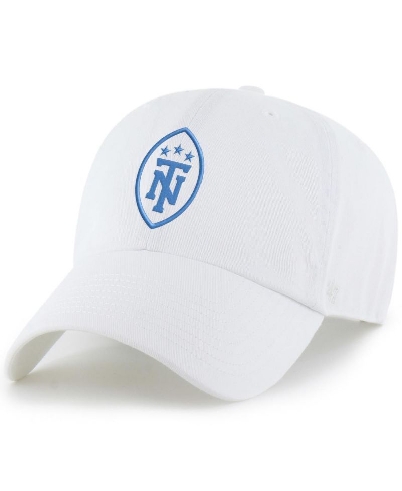Men's White Tennessee Titans Secondary Logo Clean Up Adjustable Hat