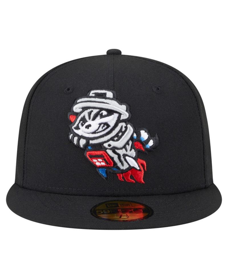 Men's Black Rocket City Trash Pandas Authentic Collection 59FIFTY Hat